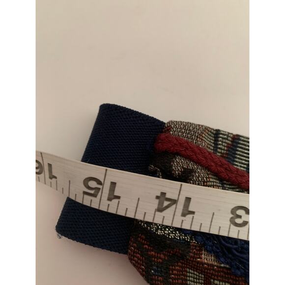 Custom Handmade 1980 Tapestry Concho Southwestern Adjustable Belt Navy